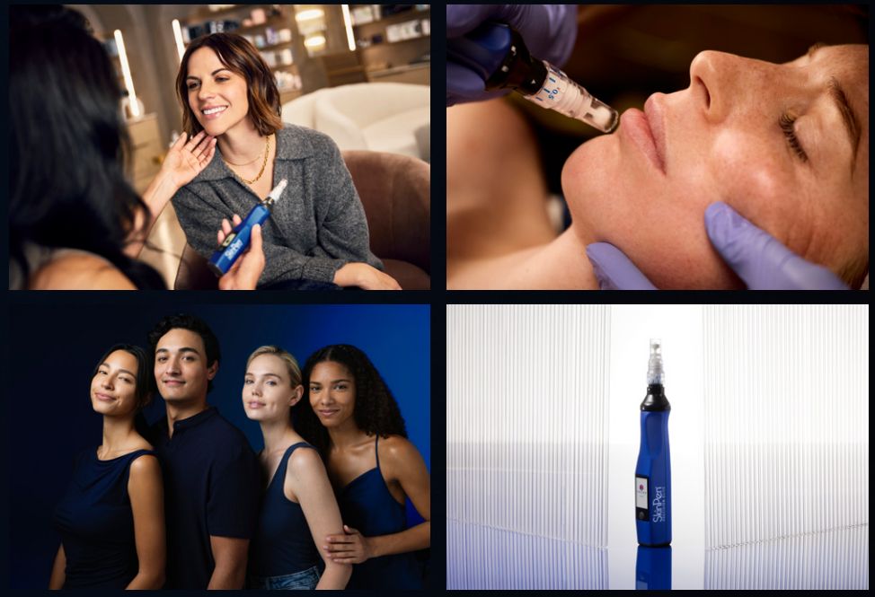 A grid of SkinPen treatment and lifestyle photographs
